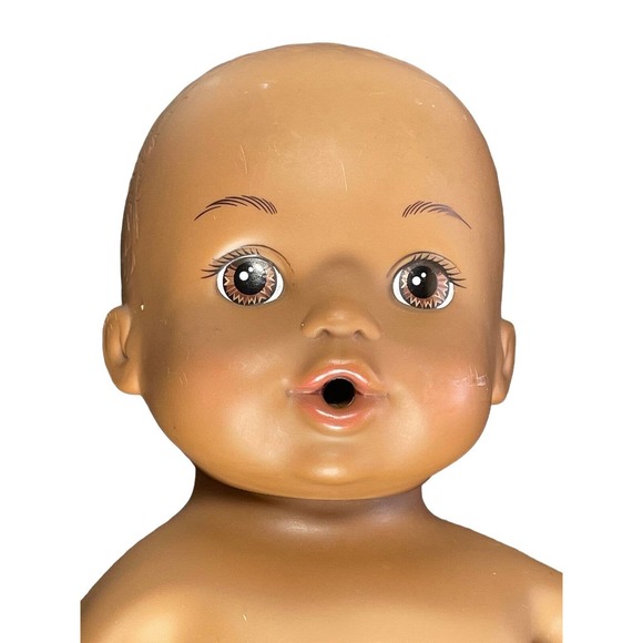 Lauer Toys African American Rubber Water Bottle Baby Doll Original Outfit 11” - Picture 3 of 6